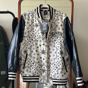 Death Row Records Black & White Varsity Bomber Jacket